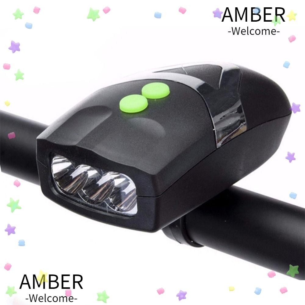 Amber ไฟจักรยานแตร, ไฟ LED แบบปรับได้ 3 ดวง, คุณภาพสูง 2 in1 พร้อมแตรไฟนิรภัยจักรยานด้านหน้าโคมไฟจักรยาน