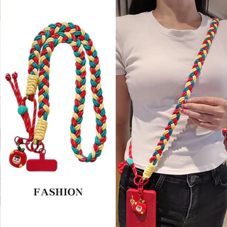 อิน ยาว กระเป๋าสะพายข้าง ปรับเคสโทรศัพท์สร้างสรรค์เชือกแขวน โดปามีน หางม้าหนาทอกล้องถ้วยอุปกรณ์กุญแจแขวนของขวัญ