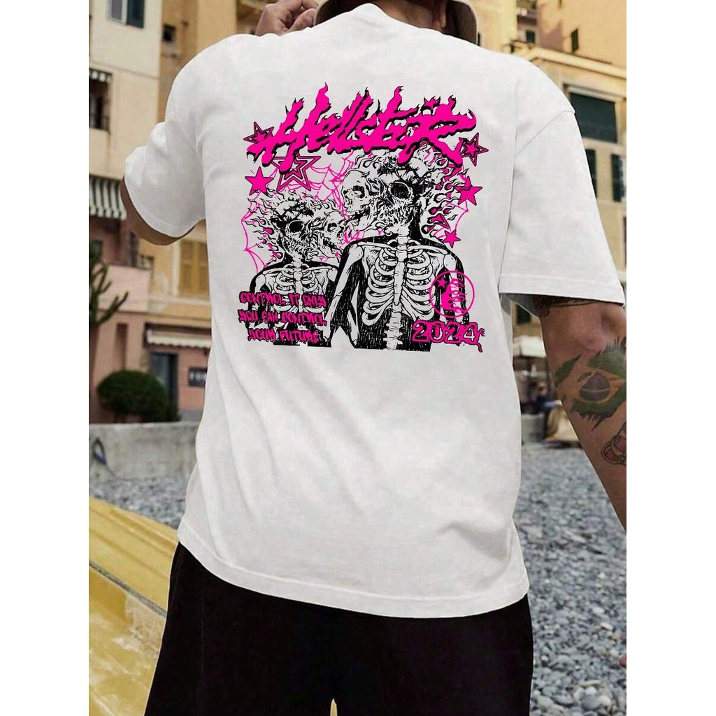 Sopula Studio Retro Skull In Soul Hellstar เสื้อยืดพิมพ์ลายกราฟิก, แขนสั้นลูกเรือคอ Casual Top สําหร