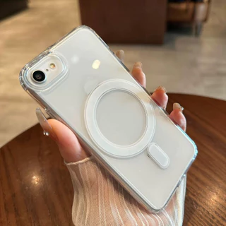 🔥เคสแม่เหล็ก🔥สำหรับ iPhone 16e 16 Pro Max 15 plus 14 เคสไอโฟน 13 12 11 Plus 16Promax TPU Wireless charger Case ใส 038