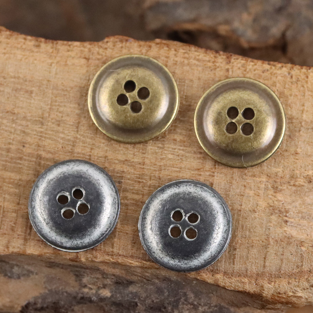 10 ชิ้นวินเทจปุ่มโลหะเว้า 4 หลุมออกแบบหมุนคู่ (12 มม.) สําหรับเสื้อและเสื้อสเวตเตอร์ถัก | กระดุมเสื้อสีบรอนซ์และสีเงินโบราณ - รูปที่ 4