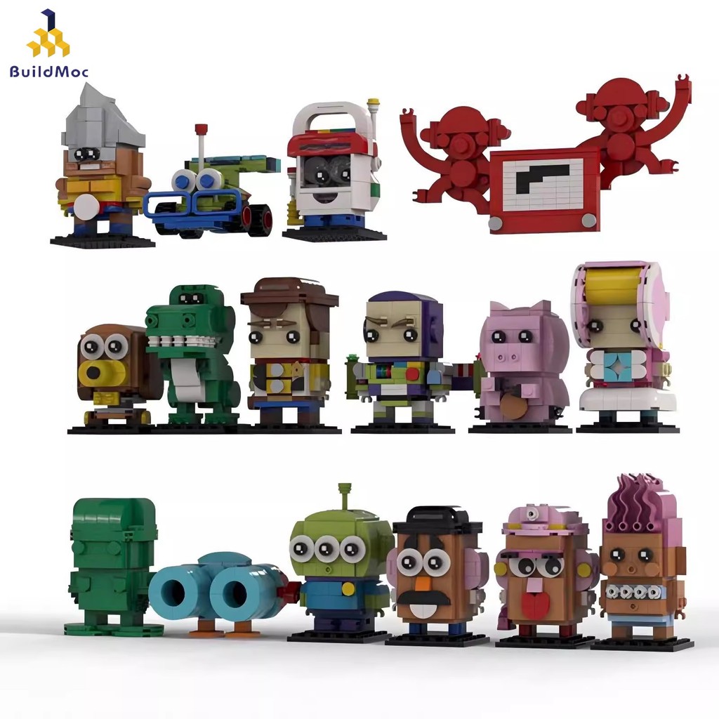 Toy Story Brickheadz รุ่น Buzz Lightyear และ Woody Building Blocks ประกอบของเล่นเพื่อการศึกษา ของขวัญ MOC Buildmoc