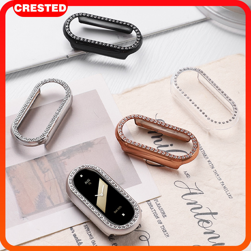 ส่องเพชรกลวงออกกรณีนาฬิกา for Mi Band 9/10 Anti-Gore Hard PC กันชนหน้าจอป้องกันด้วยอุปกรณ์เสริมฟิล์ม for Xiaomi Miband 9