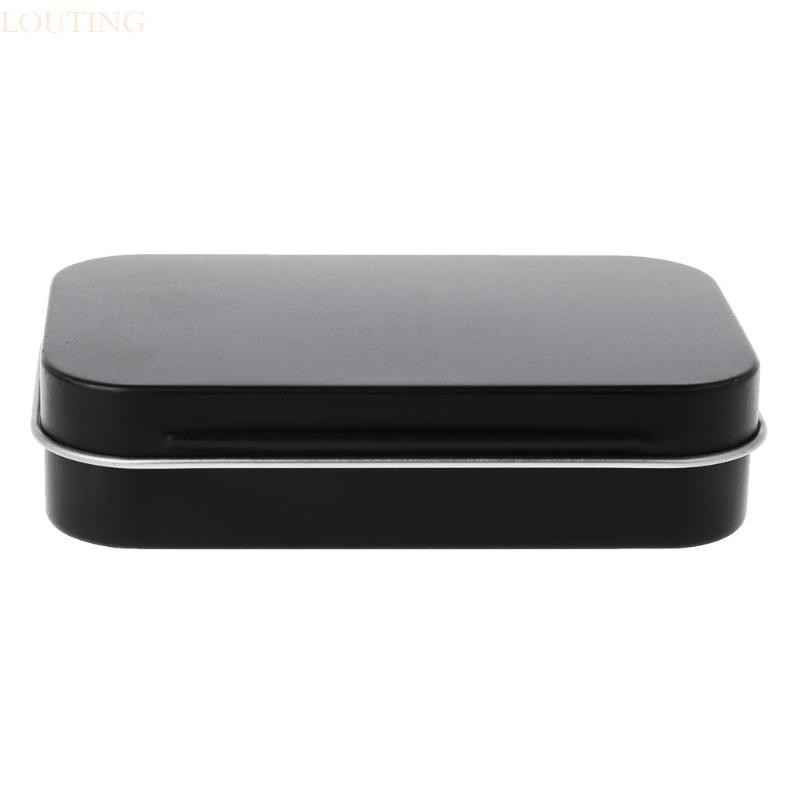 Storage Box Small Jewelry Candy Coin for Key Organizer Tin Flip Black Gifts Seal
