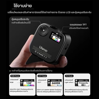 Ulanzi U60 RGB ไฟเซลฟี่ ไฟไลฟ์สด 5W แบบหนีบมือถือ ปรับได้ 72 สี เอฟเฟ็กต์ 18 แบบ แบตในตัว ถ่ายภาพ