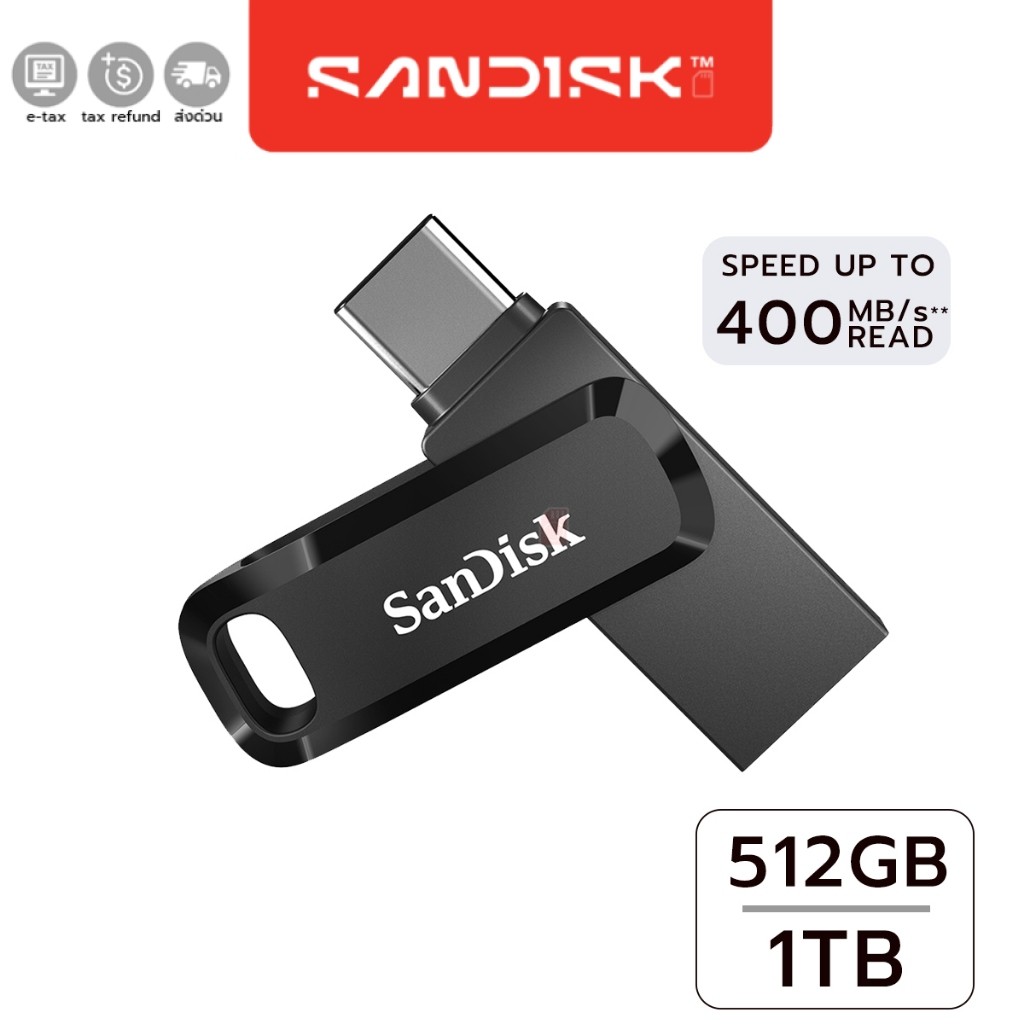 SanDisk Ultra Dual Drive Go USB Type-C ,Black (SDDDC3) 512GB 1TB Flash Drive for iPhone15, iPad Pro