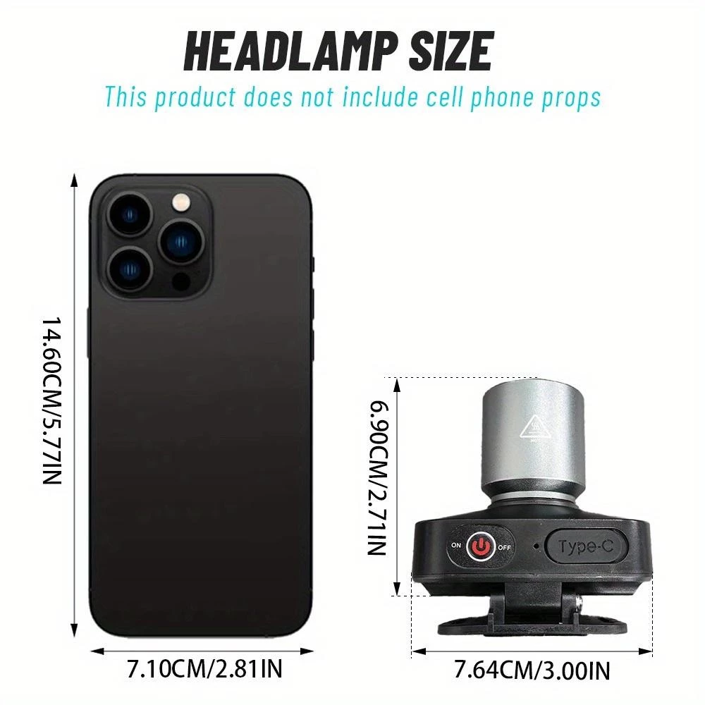 ไฟหน้า LED คาดหัว กันน้ำ IPX4 ปรับซูมได้ 3 โหมด ชาร์จ Type-C thumbnail 8