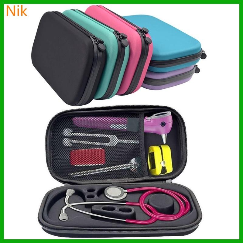 บ.ลค.ต.ศ. EVA Travel Portable Medical-Stethoscope Storage Box Mesh-Pockets Case Carry Bag ๊
