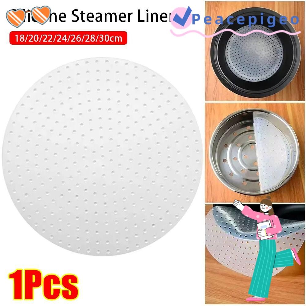 PEACEPIGEO 1 ชิ้นซิลิโคน Steamer Liners, Anti-scorch ข้าวทําอาหารหม้อหุงข้าวซิลิโคน, 18-30 ซม.เครื่องมือทําอาหารห้องครัว Non-stick Pad