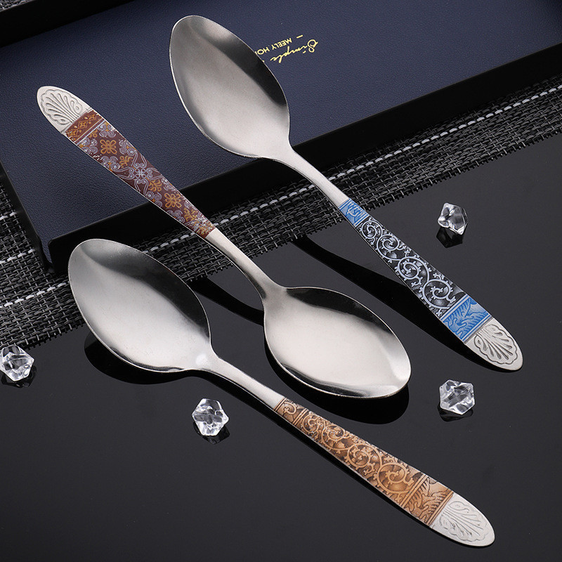 🚚 ค่าขนส่งสนับสนุน 🚚 สแตนเลส พิมพ์บนโต๊ะอาหาร พร้อมชุดช้อนส้อมและช้อนอาหารตะวันตก 🚚 ส่งภายใน 24 ชั่วโมง 🚚
