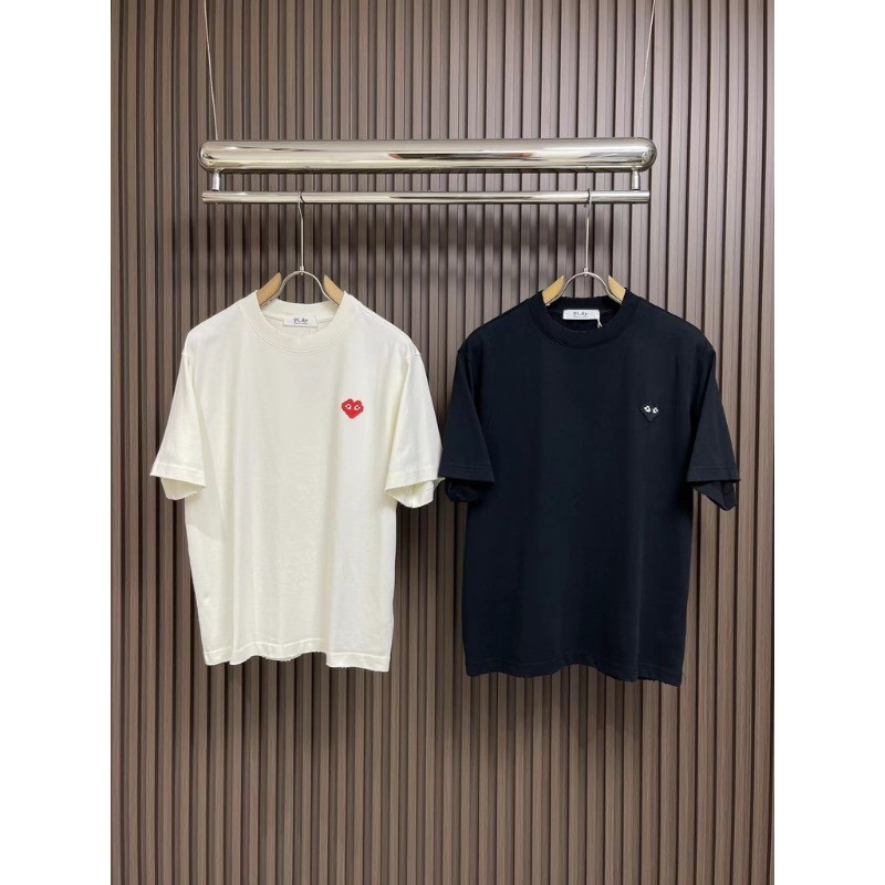 CDG ผู้ชายและผู้หญิง Love Edition พิมพ์รอบคอ Soft Premium เสื้อโอเวอร์ไซส์แขนสั้น