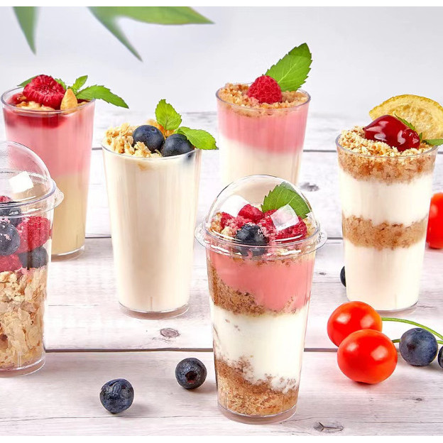 ถ้วยใส่ขนมมูส พร้อมฝา ทรงแก้วสูง U40