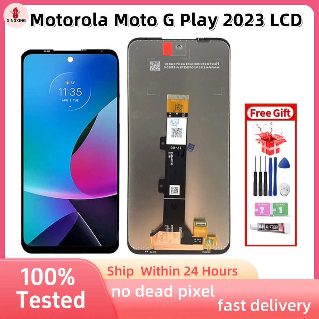 Moto GPLAY LCD สําหรับ Motorola Moto G Play 2023 จอแสดงผล LCD + หน้าจอสัมผัส Digitizer Assembly Repl