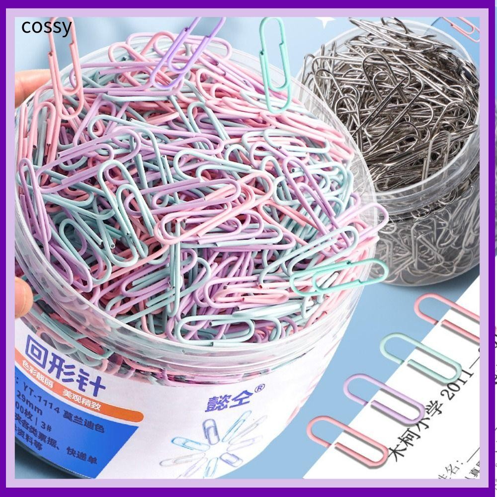 COSSY 160/500PCS บุ๊คมาร์คแฟ้ม, Morandi เครื่องเขียนคลิปหนีบกระดาษ, สแตนเลสอุปกรณ์สํานักงานขนาดใหญ่