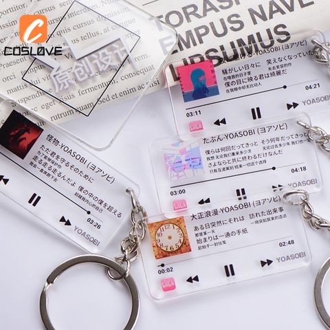 YOASOBI Fan Made Songs Lyrics Kyechain Suit For Bag Decorative Small Gift Keychain Fan Design Song Keychain