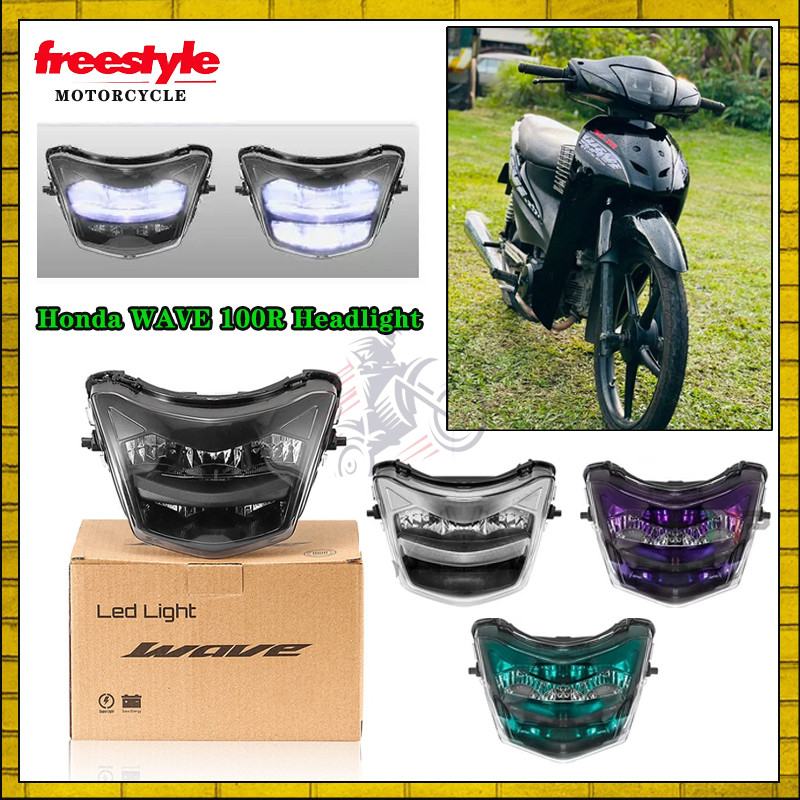 สําหรับ Honda WAVE100 wave100r Wave 100 R W100R WAVE100 R LED ไฟหน้าด้านหน้าโคมไฟต่ําสูงขับรถแสง