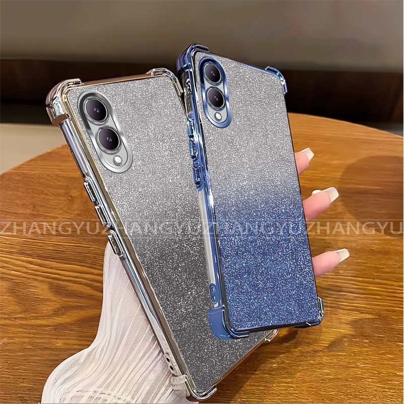 สําหรับ Vivo Y17S Y28 5G เคสโทรศัพท์ 2025 กระดาษแวววาวกันกระแทกโปร่งใสเคสโทรศัพท์ใหม่ SZ10
