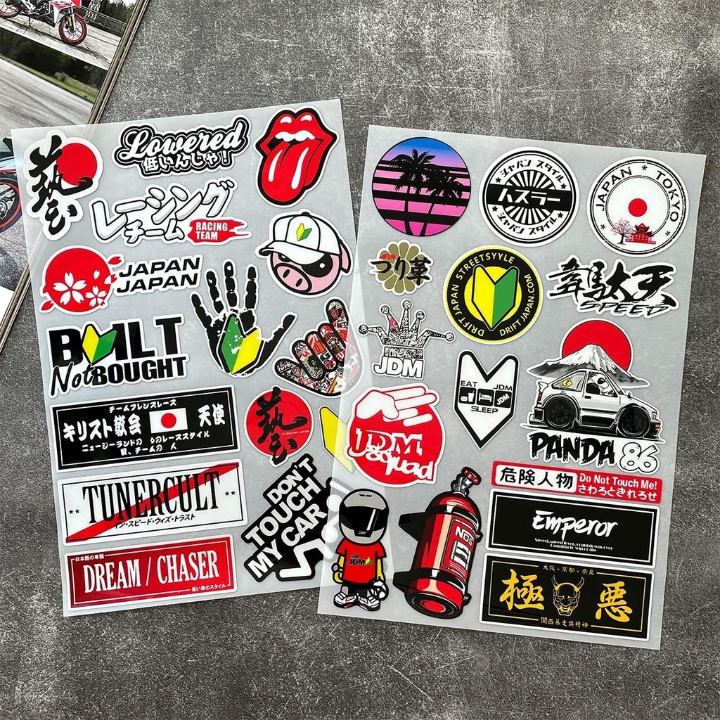 JDM มอไซ สกูตเตอร์ สะท้อนแสง สติ๊กเกอร์ หมวกกันน๊อค กันน้ำ ชุดสี Aerox Vespa Pcx Forza Kawasaki