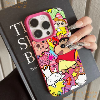 ส่งจากไทย เคสไอโฟน15 การ์ตูนชินจัง เคสลายลิ้นจี่ใช้กับIPhone11 12 13 14 15 16 Pro PROMAX 7/8PLUS X/XR/XS/XSMAX กันกระแทก
