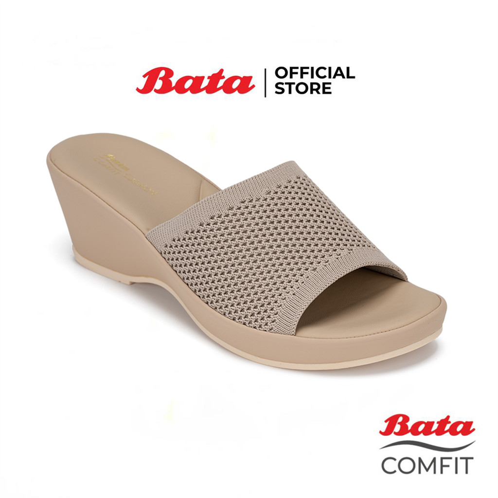 Bata บาจา Comfit รองเท้าเพื่อสุขภาพแบบสวม สูง 2 นิ้ว สำหรับผู้หญิง รุ่น VILANAI สีดำ 7016175 สีเบจ 7018175