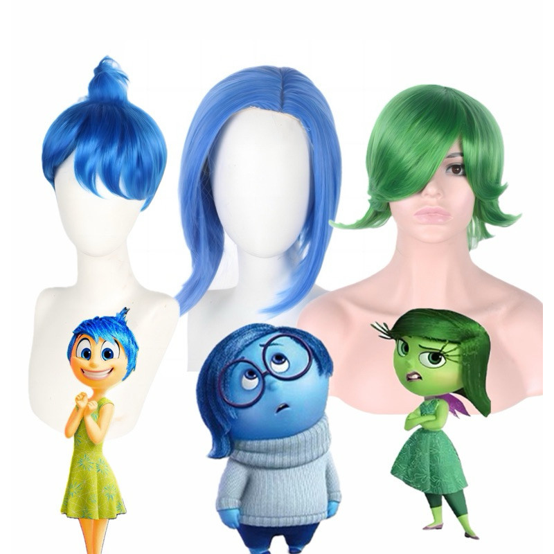 Inside Out Wig头特工special cos 假发 กรงเล็บ Inside Out SADNESS JOY DISGUST- 077