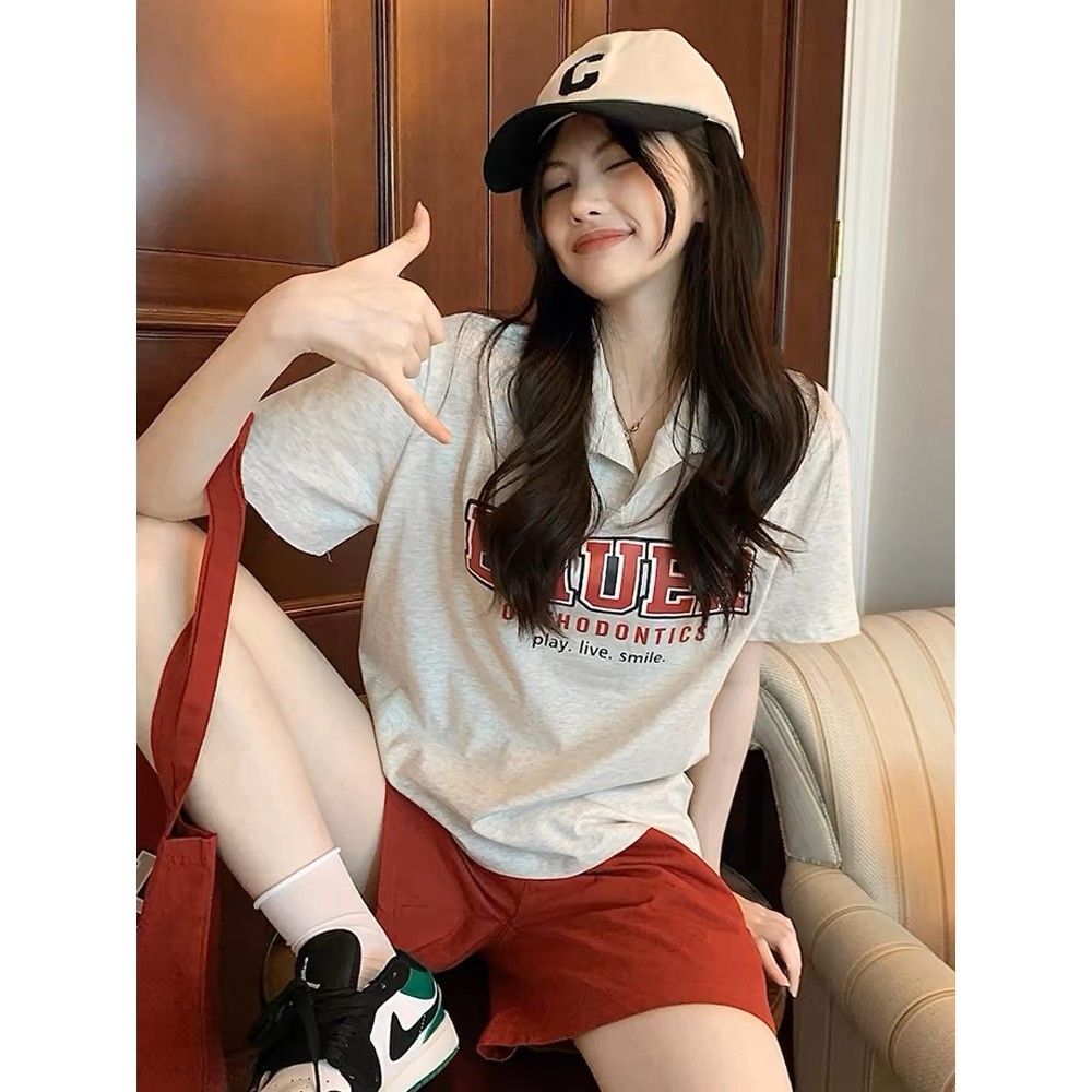 ส่งไวจากไทย TAYCEN (ชุดเสื้อและกางเกง) M-2XL ผู้หญิง เสื้อยืด กางเกงขาสั้น ชุดเซ็ท ฝ้าย