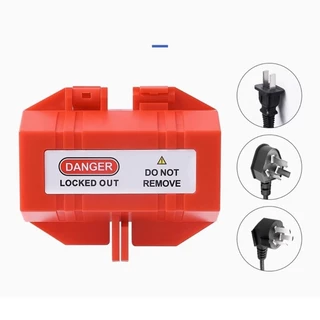 ซ.ล พลาสติก Tagout Plug Power Lock ปลั๊กไฟฟ้าแบบพกพาล็อคอุตสาหกรรมในครัวเรือน Plug Lockout อุปกรณ์
