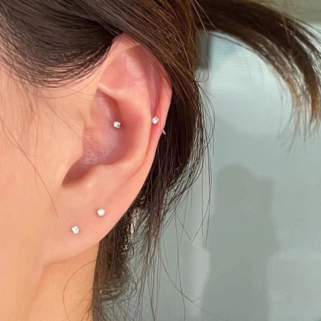 ต่างหูเพชรขนาดเล็กประณีตออกแบบต่างหูหญิงระดับไฮเอนด์เจาะหูไม่เจาะหูกระดูกหูติดต่างหู