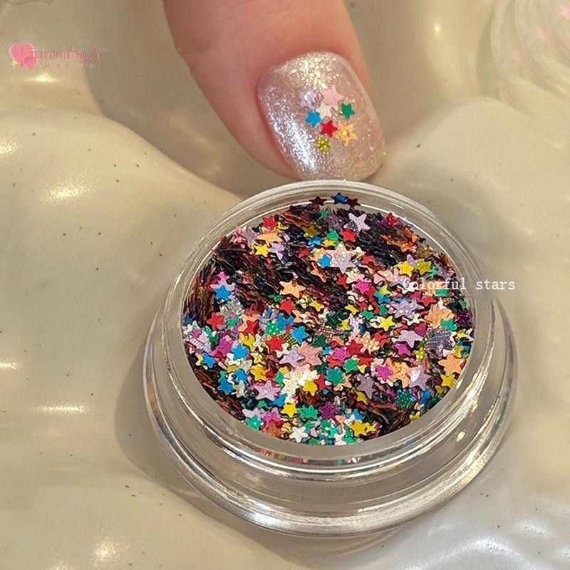 RENBG 1Jar Sparkling Star เล็บ Glitter ประกาย Pentagram ตกแต่งเล็บออกแบบร้านทําเล็บน่ารักอุปกรณ์เสริม DIY เล็บออกแบบ TH