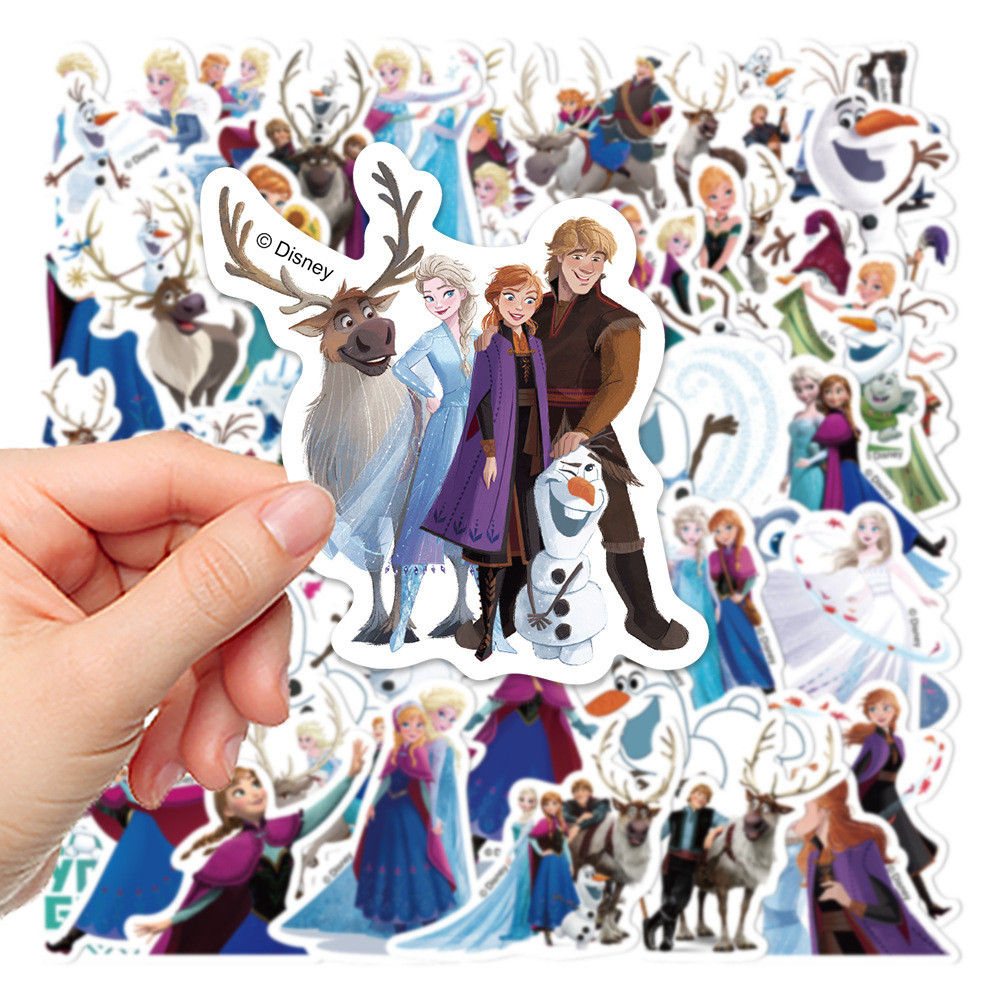 (ที่ได้รับอนุญาต) สติ๊กเกอร์ PVC กันน้ําลายการ์ตูน Frozen Disney 50 ชิ้น ราคา ถูกที่สุด ดีลบีเคเค แกลเลอรีภาพที่ 5