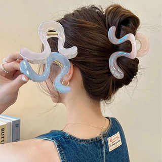 Jelly Color Shiny Face Simple Hair Clip Multi-Clip Womens 2025 New High-end Shark Clip
