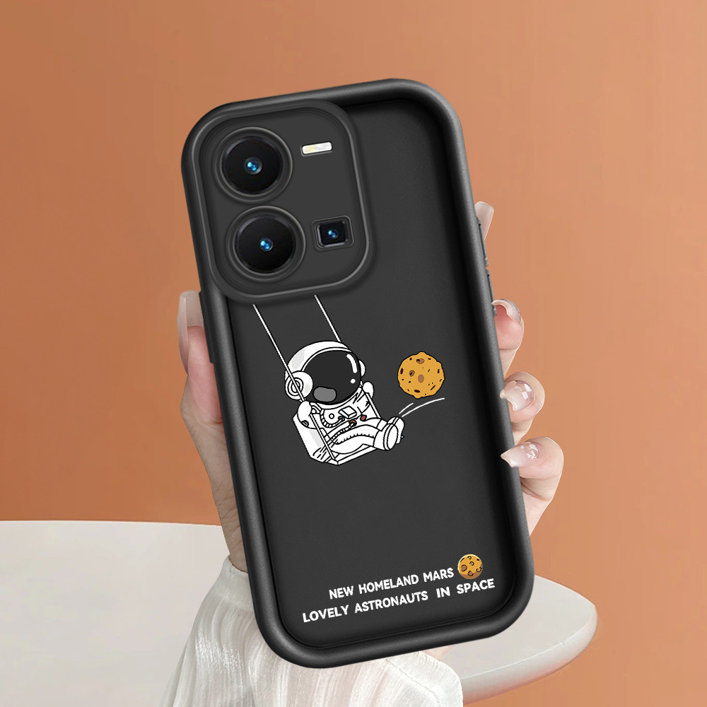 Hp สําหรับ Vivo Y35 น่ารักเคสโทรศัพท์ Softcase Spaceman Kesing Soft Cosmonaut Cassing Sofcase Cesing