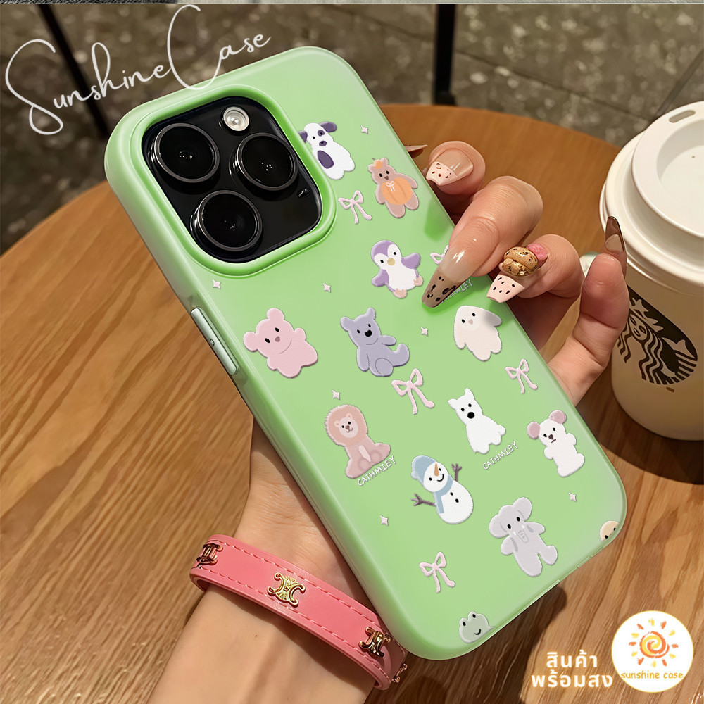 CODที่ไทย เคสโทรศัพท์มือถือเยลลี่ เคสแบบสองขั้น แอนิมอลสนุก For IPhone16 15 14 13 12 11 6 7 8 plus P