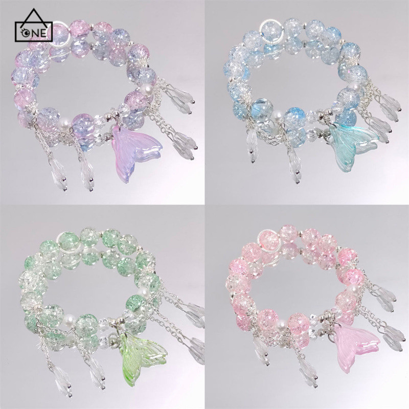 COD สร้อยข้อมือ Super Fairy Sweet คริสตัลนางเงือก ดีไซน์เก๋ไก๋ สำหรับผู้หญิง-a.one