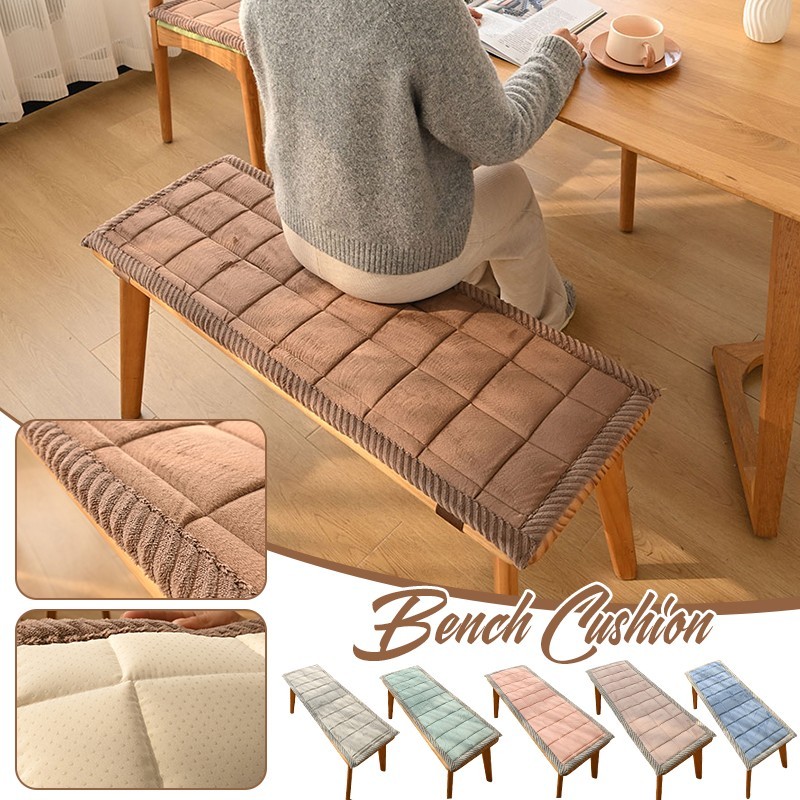 หนานุ่มสูง Resilience Plush Bench เบาะรองนั่งไม้กันลื่นสําหรับเสื่อเปลี่ยนรองเท้าโซฟา 80-200 ซม