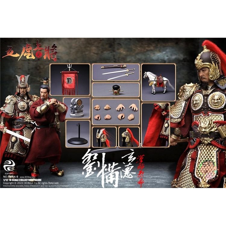 303TOYS 1/12 Three Kingdoms On Plam – The Five Tiger Liu Bei Action Figure
