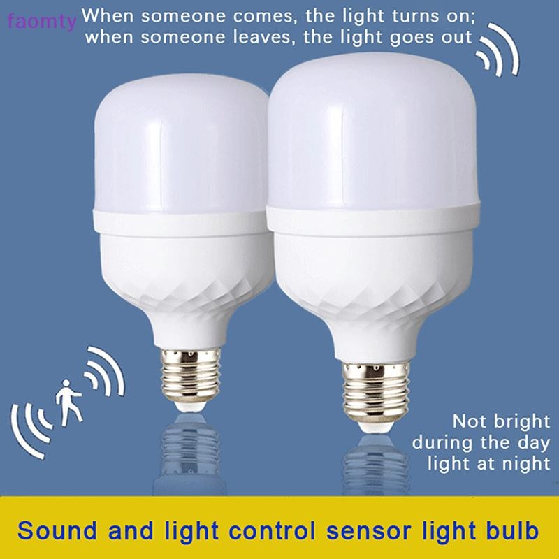 Faomty อัตโนมัติเปิด/ปิดหลอดไฟเหนี่ยวนําเซ็นเซอร์อัตโนมัติ Motion Sensor หลอดไฟ LED หลอดไฟสั่งงานด้วยเสียงอัจฉริยะ 220V ไฟประหยัดพลังงาน TH