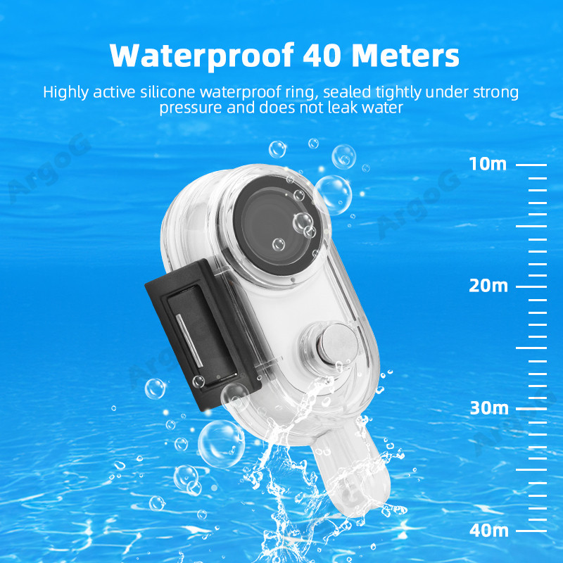 Argog เคสกันน้ําสําหรับ Insta360 Go 3s / Go 3 40M โปร่งใสใต้น้ําดําน้ําเกราะป้องกัน Go 3s อุปกรณ์เสริม