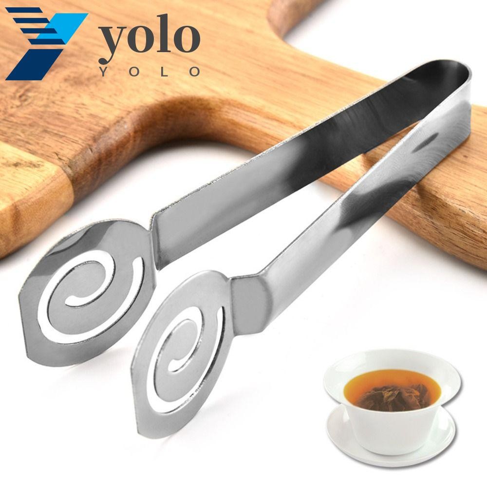 Yolo ที่คีบถุงชาสเต็กมะนาว Gripper สแตนเลสอบแห้งแคลมป์เสิร์ฟในครัว
