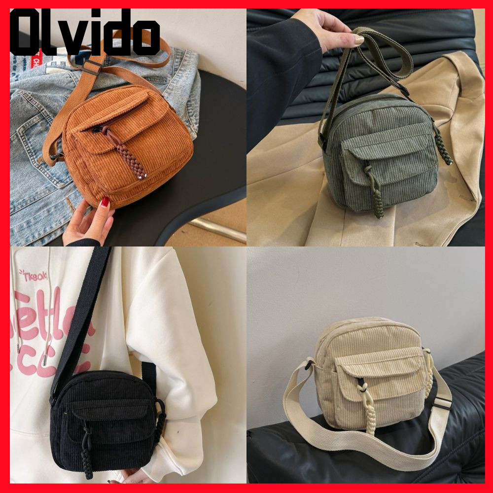 กระเป๋าสะพาย OLVIDO,ผ้าลูกฟูกซิปกระเป๋าถือสี่เหลี่ยมเล็ก,หลายชั้นอุปกรณ์การเดินทางอเนกประสงค์กระเป๋าสะพายข้างสําหรับผู้หญิงหญิง