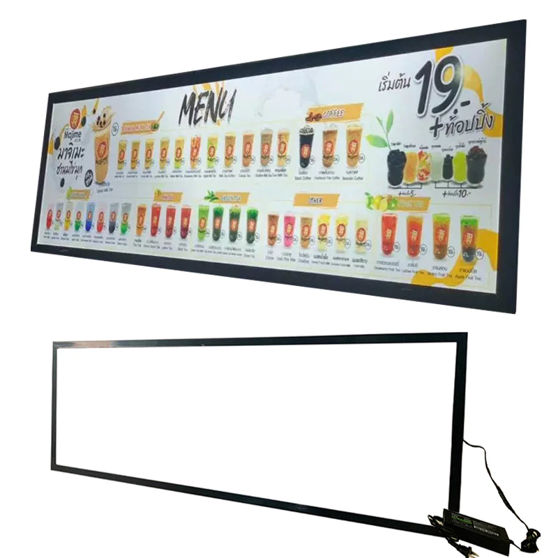 ป้ายไฟเมนู กรอบป้ายไฟ กรอบรูป led ป้ายกล่องไฟ 1ด้าน ป้ายไฟเมนูอาหา SLIM LIGHT BOX ป้ายไฟกระจายแสง