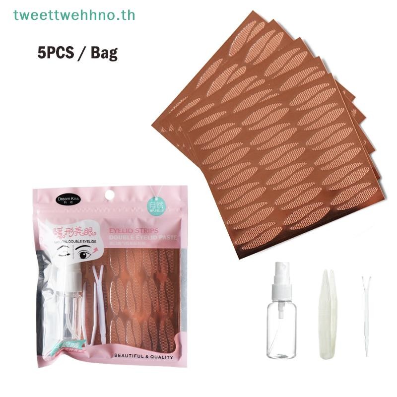 Tweetwehhno แถบยกเครื่องมือแต่งหน้าผู้หญิงความงามเทปตาสองชั้นลูกไม้ตาข่ายสติกเกอร์เปลือกตาที่มองไม่เห็นสติกเกอร์ตาติดด้วยตนเองไฟเบอร์ TH