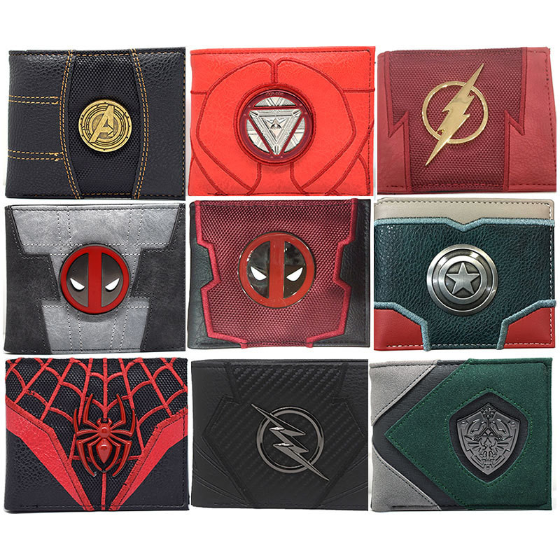 Marvel The Flash Spider-Man One Piece Dragon Ball Short Wallet กระเป๋าสตางค์ผู้ชาย B0HG