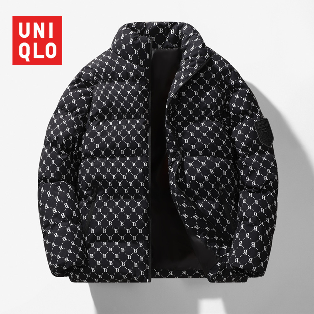 [M-5XL]Uniqlo Cotton Mens New Youth Winter Jacket สบายหนาอบอุ่นเย็น B Word Cotton Coat เสื้อผ้าผู้ชาย