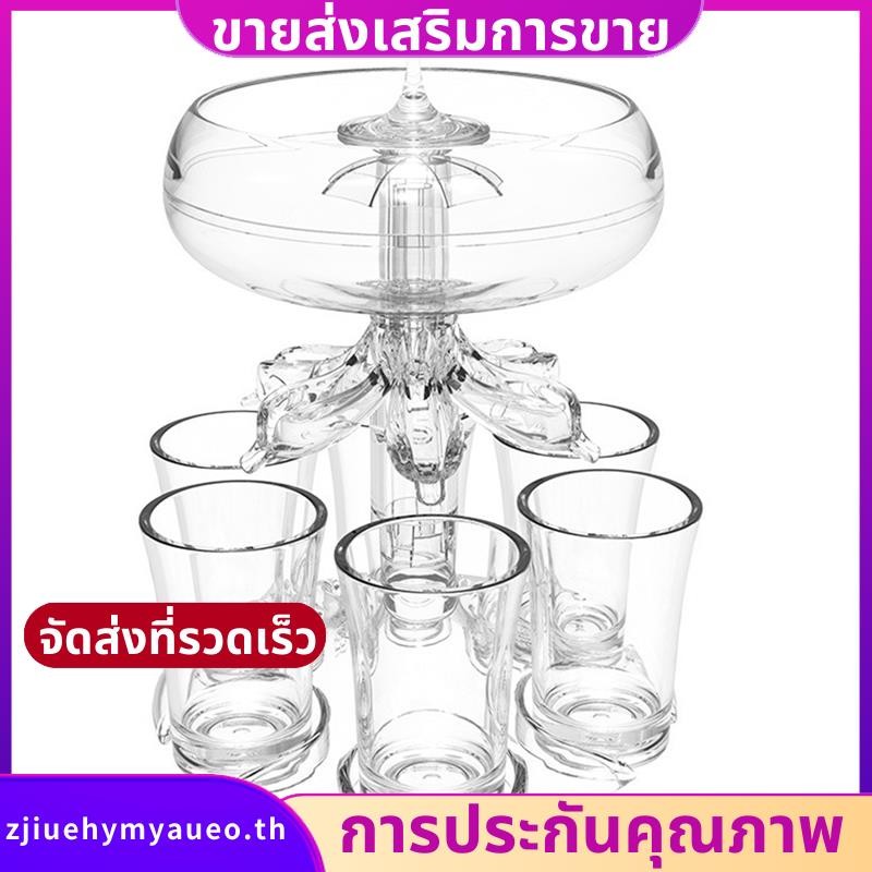 เครื่องจ่ายสุราปาร์ตี้พร้อมชุดแว่นตา 6 ช็อต แบบสัมผัสอะคริลิคสําหรับเครื่องดื่มไซเดอร์ค็อกเทล