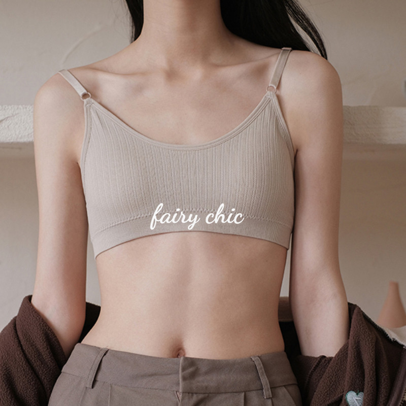 เสื้อชั้นในใส่สบายของผู้หญิง ไม่มีขอบชุดชั้นในนักเรียนหน้าอกเล็ก