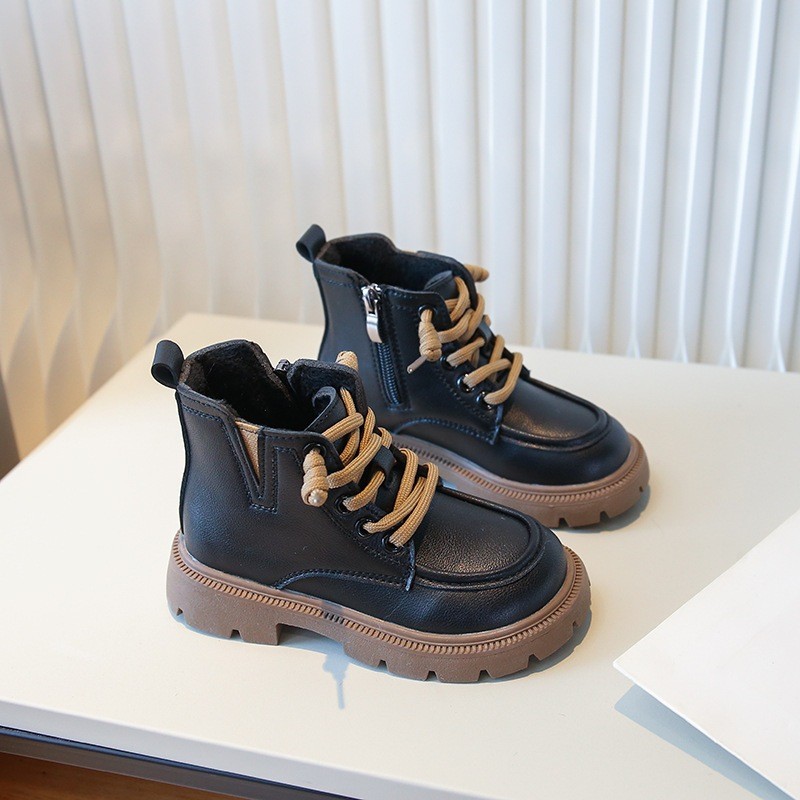 FASHION.61 รองเท้าบูทเด็ก หุ้มข้อ มีซิปรูดข้าง รุ่น KK55