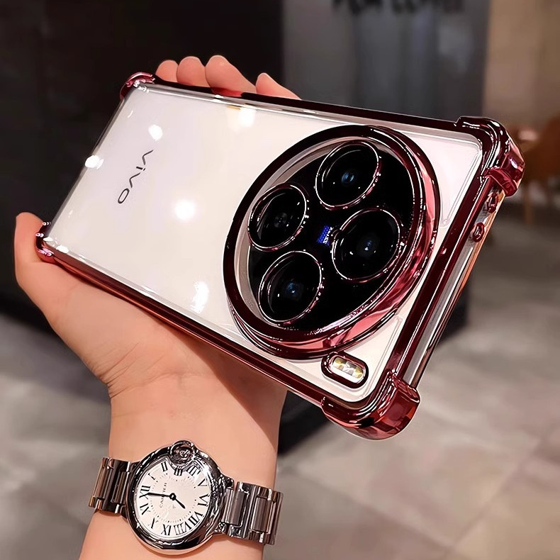 Four-มุมAnti-Fallป้องกันกรณีสําหรับVivo X200 X100 X100S X90 X90S X80 X70 X60 Pro Pro + Ultra X200 Pro MiniTPUโทรศัพท์มือถือนุ่มกรณีครอบคลุม