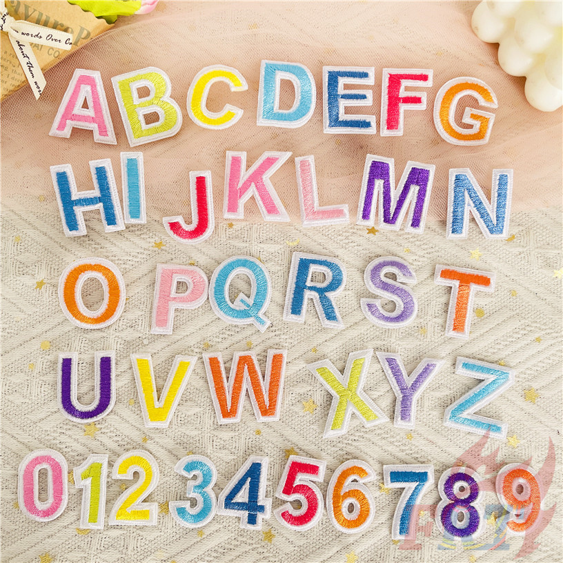 ☸ Macaron Color Styles . แพทช์เหล็กบนตัวอักษร / ตัวเลขภาษาอังกฤษ ☸ 1 ชิ้น DIY เหล็กบนเย็บป้ายแพทช์ตกแต่งผ้า