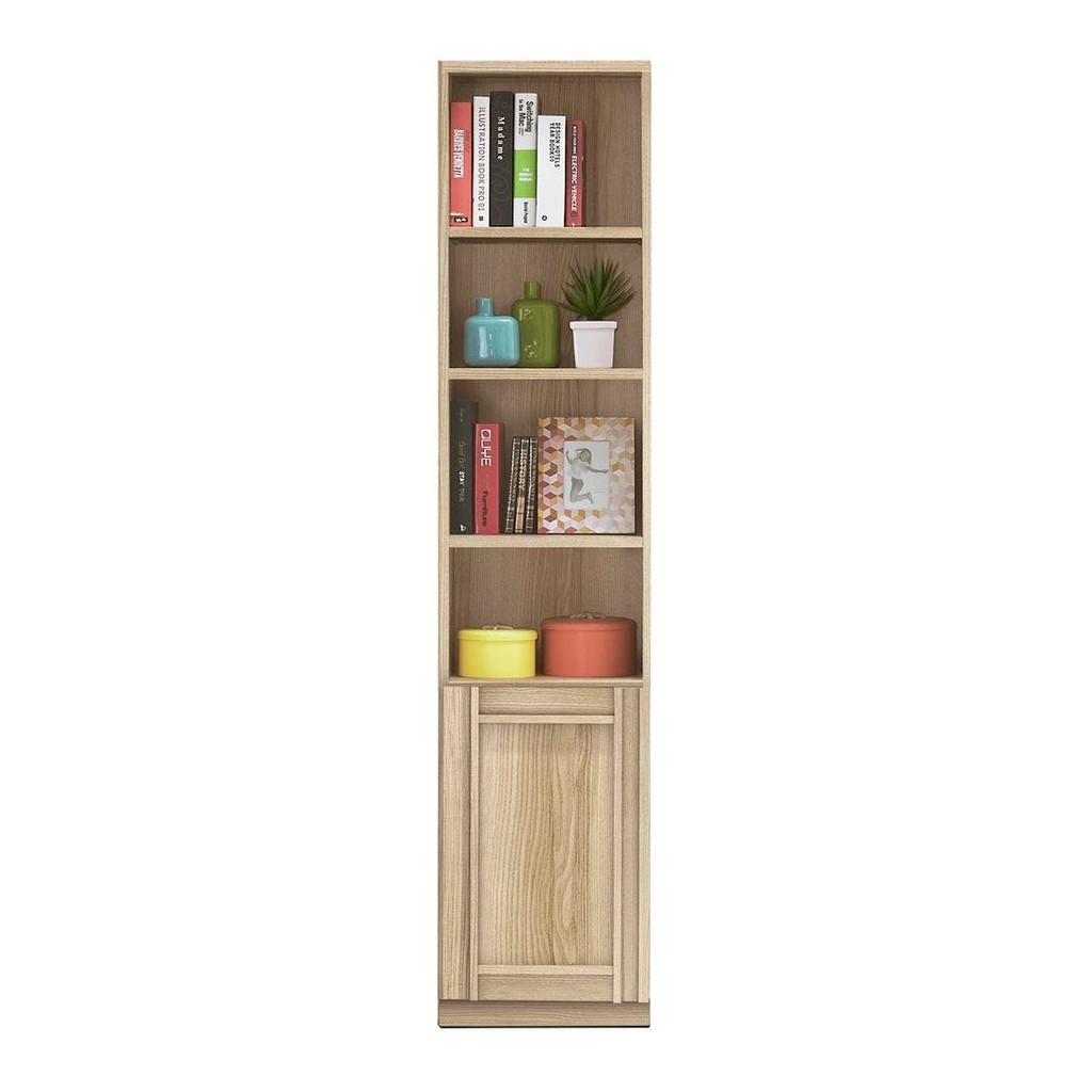 Koncept Furniture ชั้นวางซีดี/หนังสือ รุ่น Lybrary สีไม้อ่อน (40x34x185 ซม.) แบรนด์ KONCEPT FURNITURE